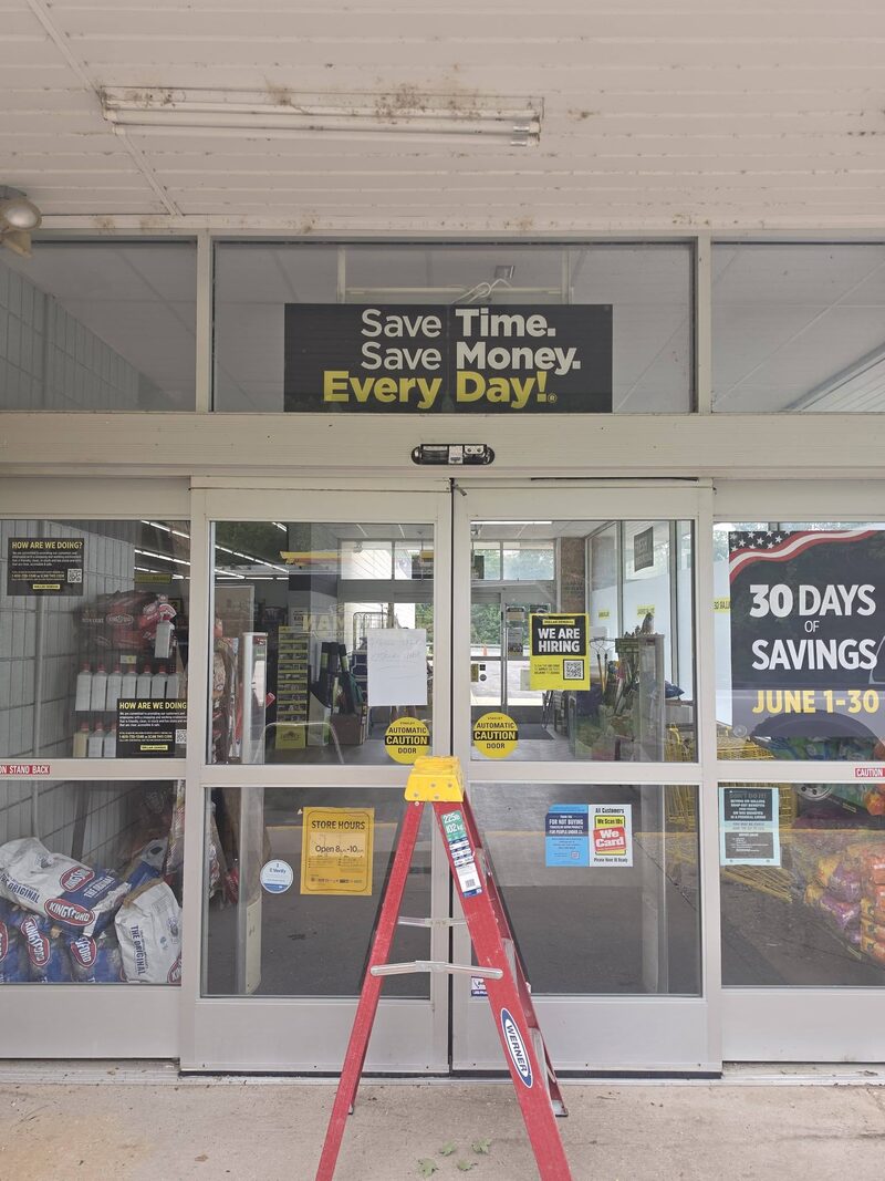 After: Commercial storefront: new automatic doors
